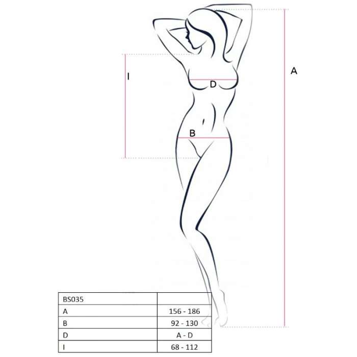 BODYSTOCKING - PASSION WOMAN BS035 WHITE ONE SIZE