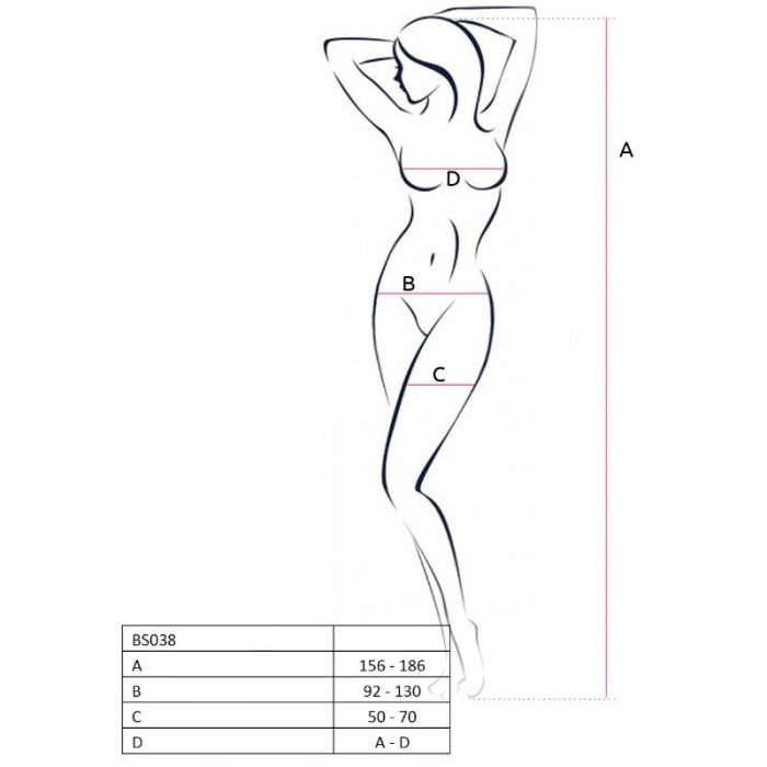 BODYSTOCKING - PASSION WOMAN BS038 RED ONE SIZE