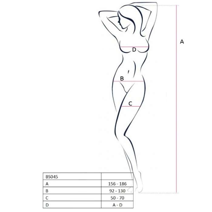 BODYSTOCKING - PASSION WOMAN BS045  BLACK ONE SIZE