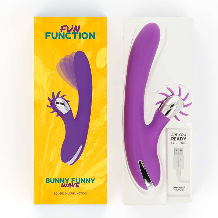 VIBRADOR FLEXIVEL COM ESTIMULADOR DE CLITORIS - FUN FUNCTION BUNNY