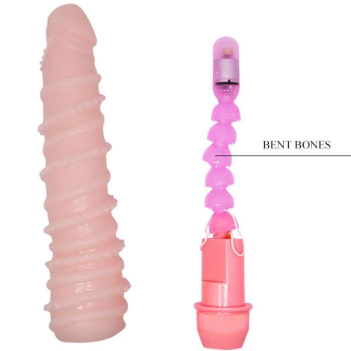 DILDO FLEXIVEL COM ESTIMULAÇAO ESPIRAL, COM VIBRAÇAO E VENTOSA - FLEXI VIBE