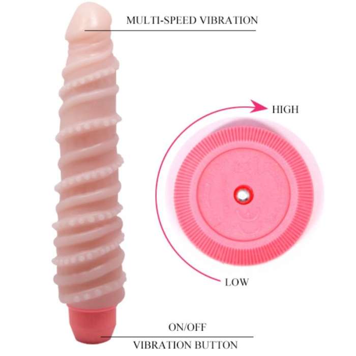 DILDO FLEXIVEL COM ESTIMULAÇAO ESPIRAL, COM VIBRAÇAO E VENTOSA - FLEXI VIBE