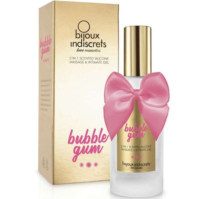GEL LUBRIFICANTE + MASSAGEM - BIJOUX BUBBLE GUM 2 EM 1 SILICONE GEL 100 ML