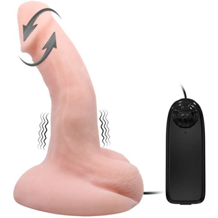DILDO DE VIBRAÇÃO E ROTAÇÃO COM CONTROLO REMOTO - 22 CM