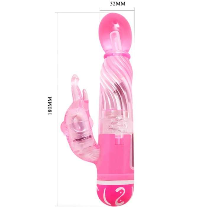VIBRADORES DE BAILE VIBRADOR MULTISPEED COM ESTIMULADOR DE CLIT ROSA