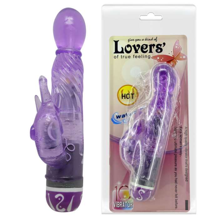VIBRADORES DE BAILE VIBRADOR MULTISPEED COM ESTIMULADOR DE CLIT PURPLE