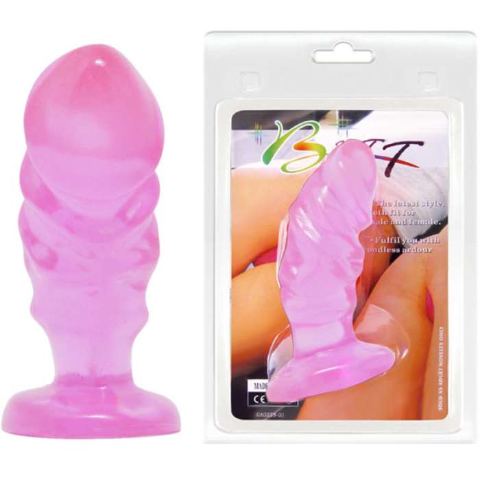 PLUGUE ANAL UNISEX BAILE COM COPO DE SUCÇÃO ROSA