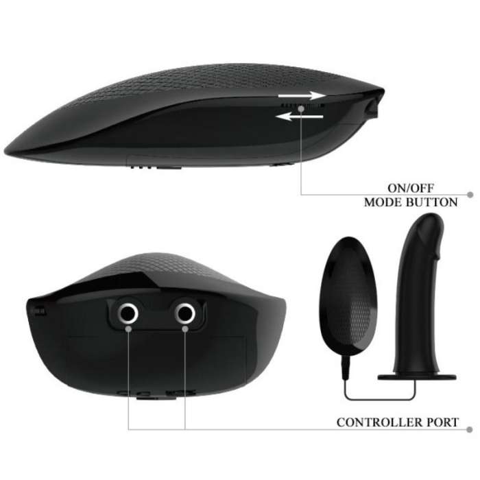 ARNES COM DILDO COM VIBRAÇAO E CONTROLE REMOTO - PRETTY LOVE