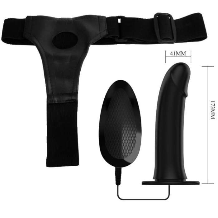 ARNES COM DILDO COM VIBRAÇAO E CONTROLE REMOTO - PRETTY LOVE