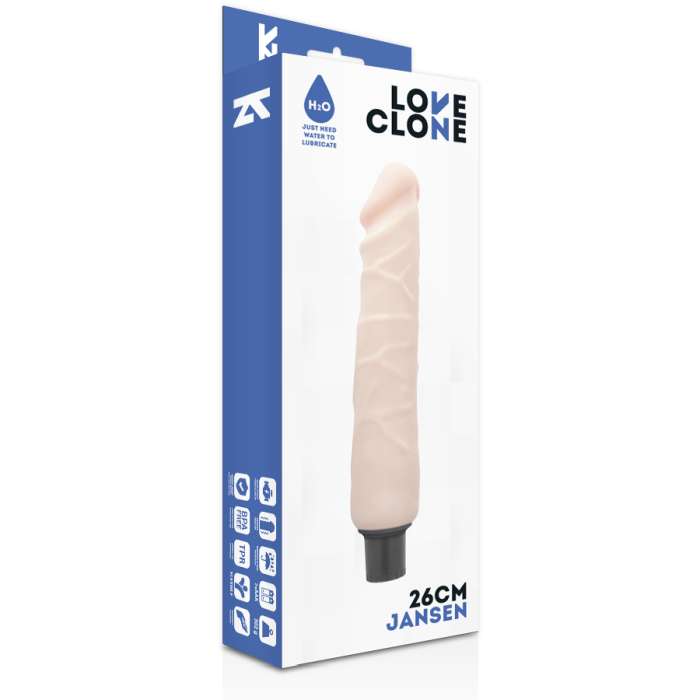 VIBRADOR COM AUTOLUBRIFICAÇÃO - LOVECLONE JANSEN  26CM