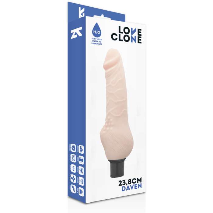 VIBRADOR COM AUTOLUBRIFICAÇÃO - LOVECLONE DAVEN 23,8 CM
