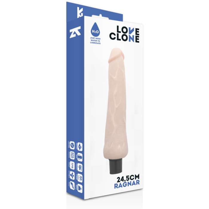 VIBRADOR COM AUTOLUBRIFICAÇÃO - LOVECLONE RAGNAR 24,5 CM