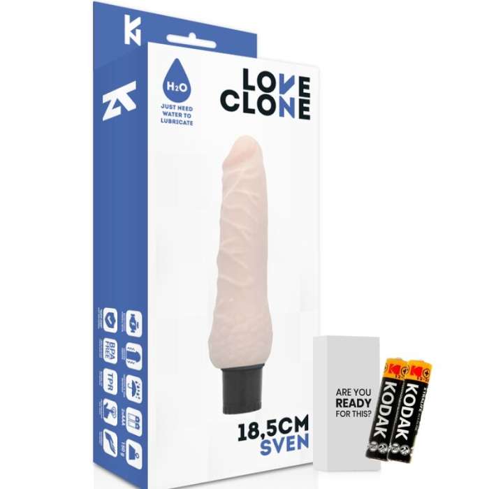 VIBRADOR COM AUTOLUBRIFICAÇÃO - LOVECLONE SVEN 18,5 CM
