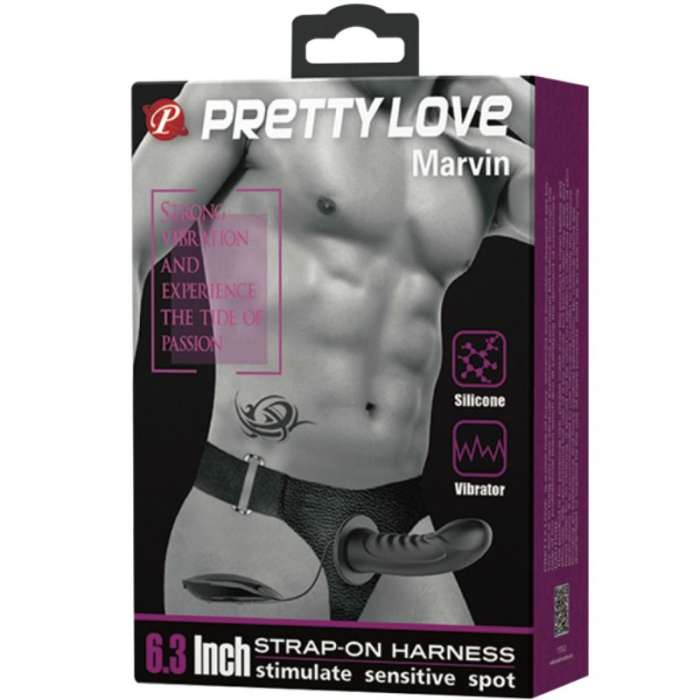 PRETTY LOVE MARVIN STRAP ON COM VIBRAÇÃO E DILDO OCO