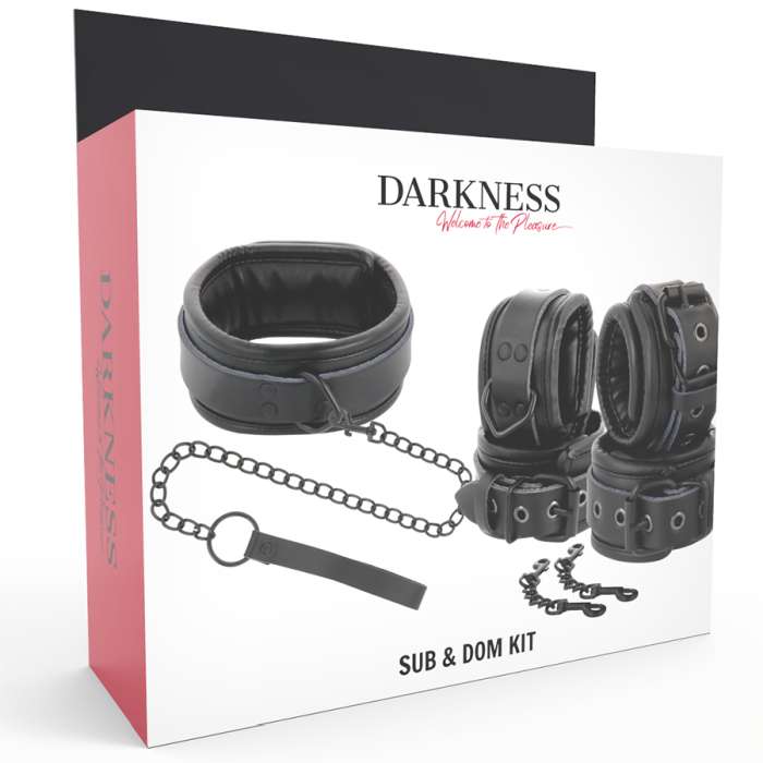 COLEIRA E ALGEMAS EM COURO - DARKNESS