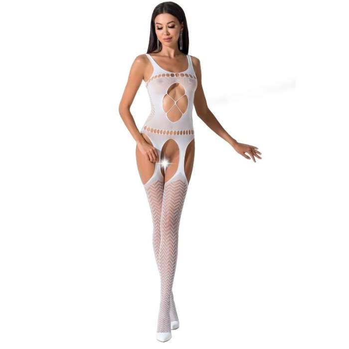 BODYSTOCKING - PASSION WOMAN BS057 WHITE ONE SIZE