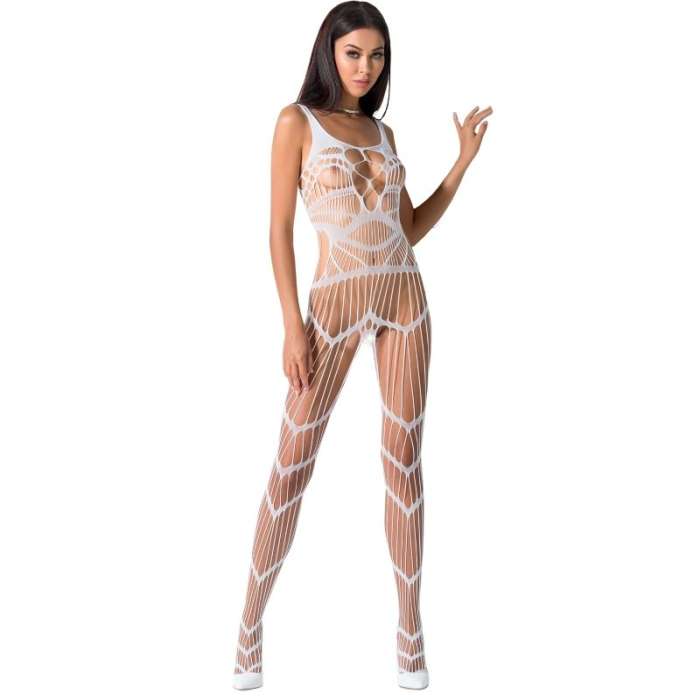 BODYSTOCKING - PASSION WOMAN BS058  WHITE ONE SIZE