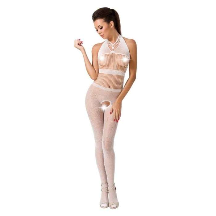 BODYSTOCKING - PASSION WOMAN BS048  - WHITE ONE SIZE