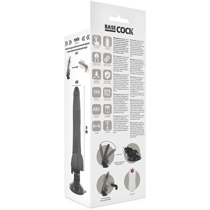 VIBRADOR REALISTICO COM CONTROLE REMOTO - BASECOCK 19 CM