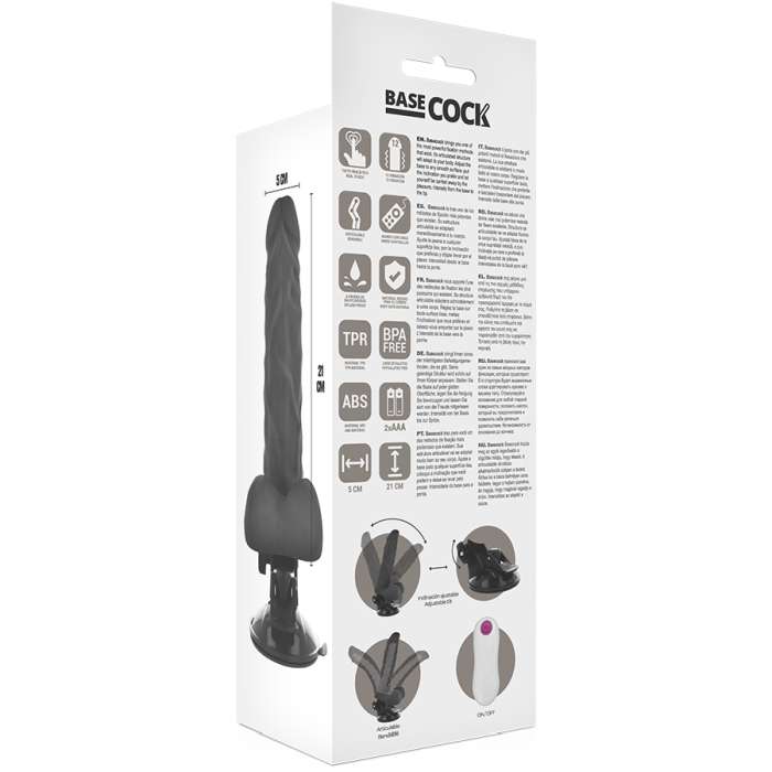 VIBRADOR REALISTICO C/ CONTROLE REMOTO  21 CM - BASECOCK