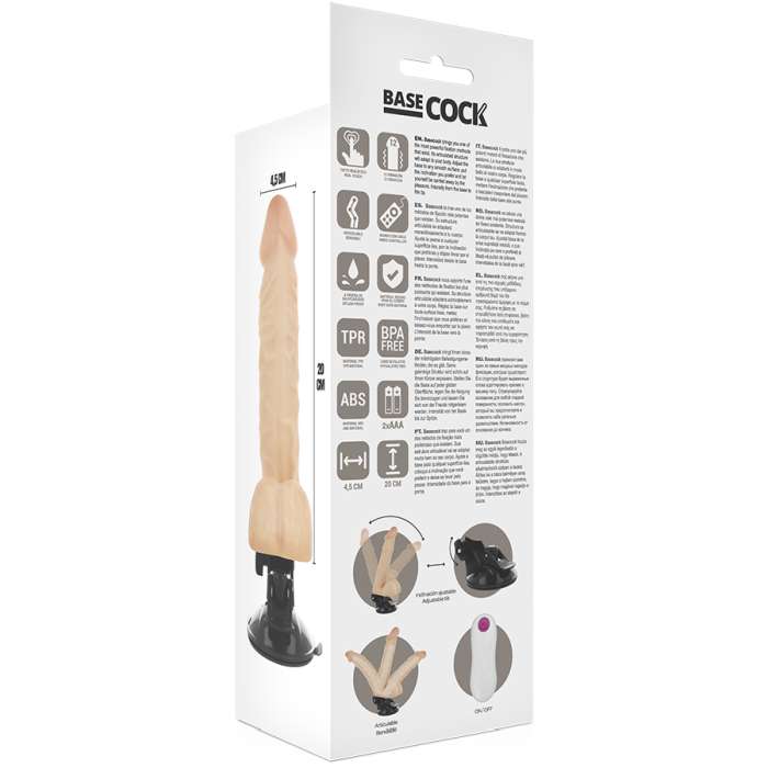 VIBRADOR REALISTICO C/ CONTROLE REMOTO 20 CM - BASECOCK