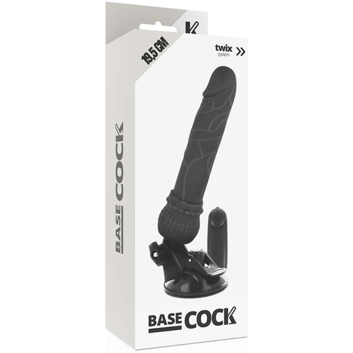 BASECOCK REALISTIC VIBRATOR REMOTE CONTROL PRETO 19,5 CM