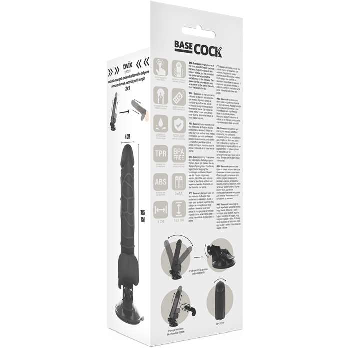 VIBRADOR REALISTICO COM CONTROLE REMOTO - BASECOCK 18,5 CM
