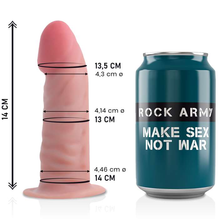 DILDO REALISTICO COM VENTOSA - ROCKARMY DUAL DENSITY TIGER 14CM
