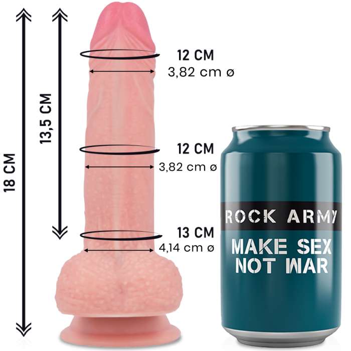DILDO REALISTICO - ROCKARMY LIQUID SILICONE 18CM