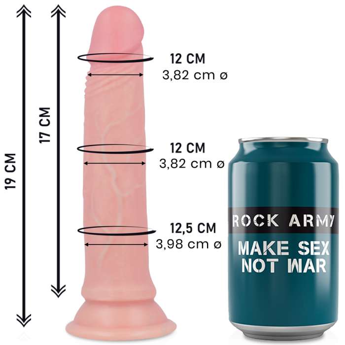 DILDO REALÍSTICO COM VENTOSA - ROCK ARMY