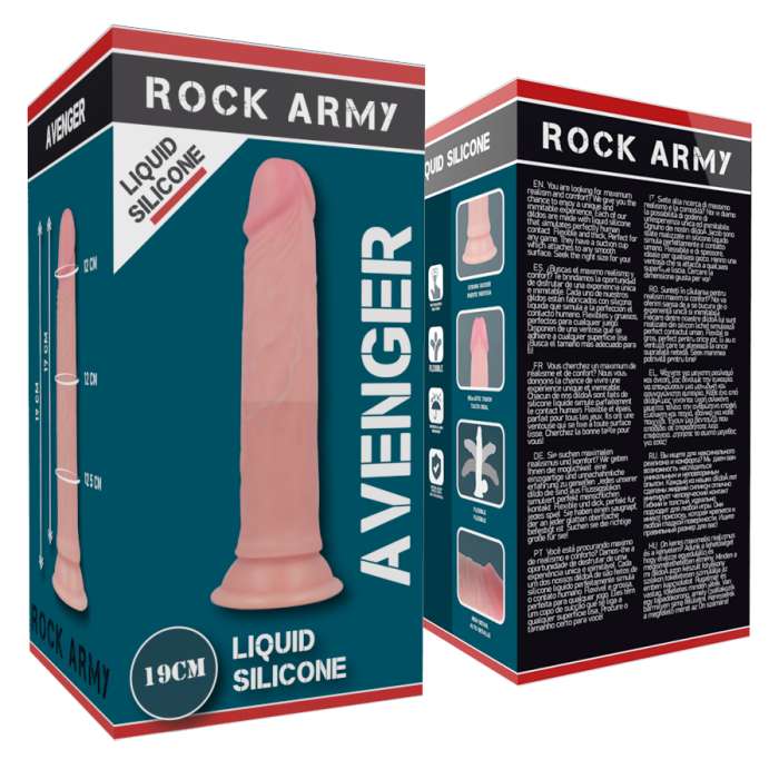 DILDO REALÍSTICO COM VENTOSA - ROCK ARMY