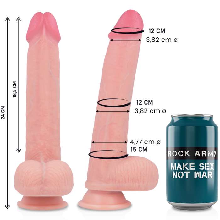 DILDO REALISTICO COM VENTOSA - ROCKARMY 24CM