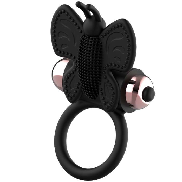 COQUETTE COCK RING BORBOLETA ANEL VIBRADOR PRETO / OURO