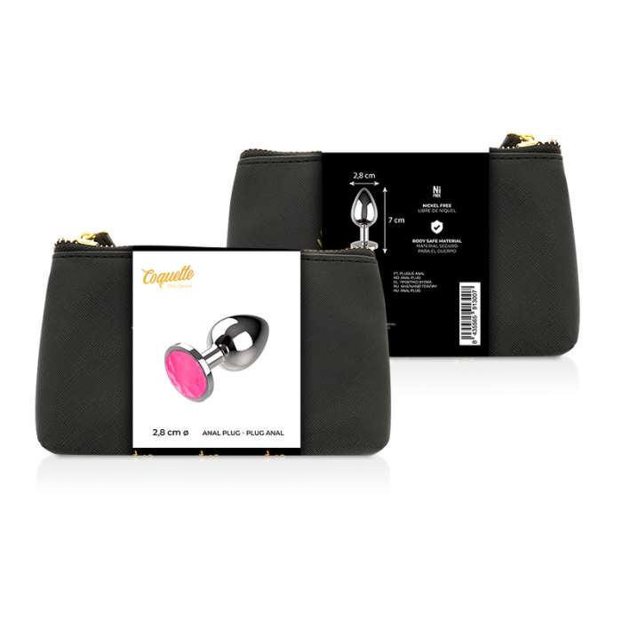 COQUETTE PLUG ANAL DE METAL TALLA S PINK CLEAR 2.7X 8CM
