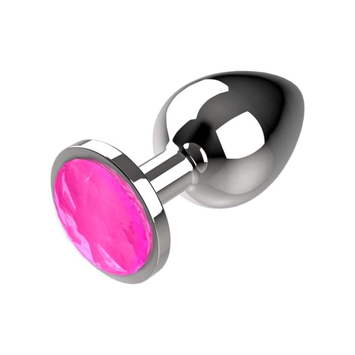 COQUETTE PLUG ANAL DE METAL TALLA S PINK CLEAR 2.7X 8CM