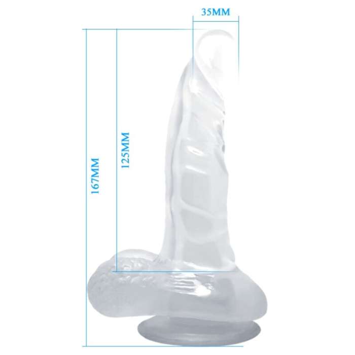 DILDO REALISTICO COM VENTOSA TRANSPARENTE
