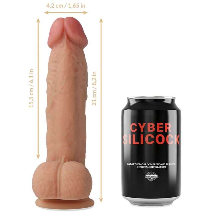 DILDO REALISTICO COM VENTOSA - CYBER SILICOCK SAUL 21 CM