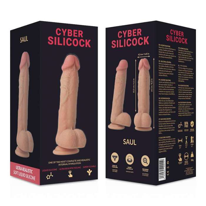 DILDO REALISTICO COM VENTOSA - CYBER SILICOCK SAUL 21 CM