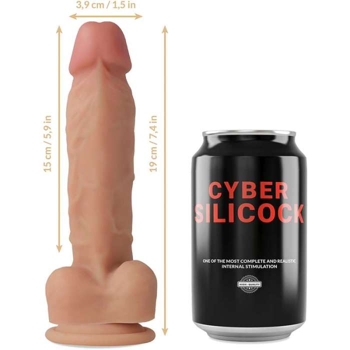 DILDO REALISTICO COM VENTOSA - CYBER SILICOCK OLIVER  19 CM