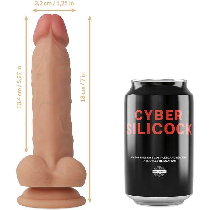 DILDO REALISTICO COM VENTOSA - CYBER SILICOCK JUDE 18CM
