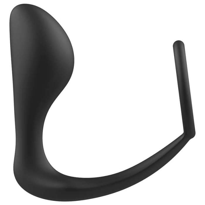 PLUG ANAL COM ANEL DE SILICONE PRETO PARA PÉNIS ADDICTED TOYS