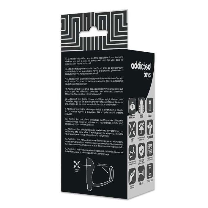 PLUG ANAL COM VIBRAÇÃO E ANEL PARA PÉNIS - ADDICTED TOYS