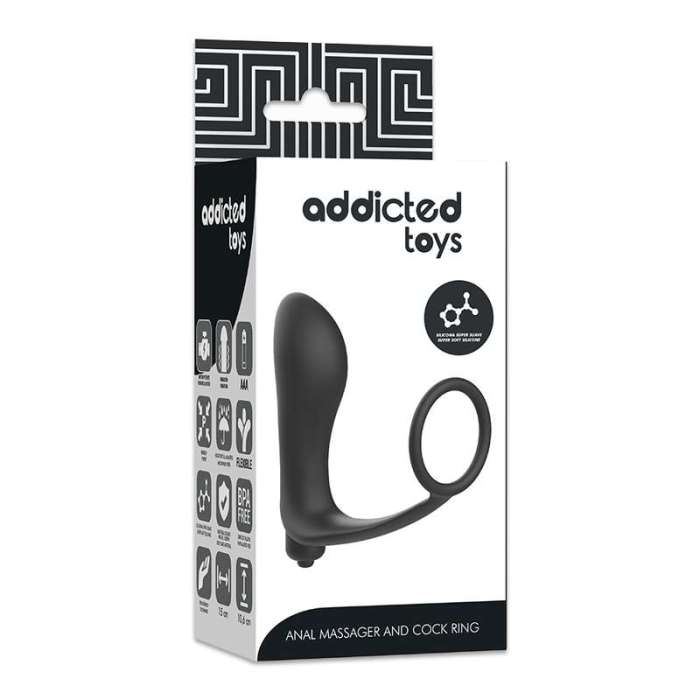PLUG ANAL COM VIBRAÇÃO E ANEL PARA PÉNIS - ADDICTED TOYS