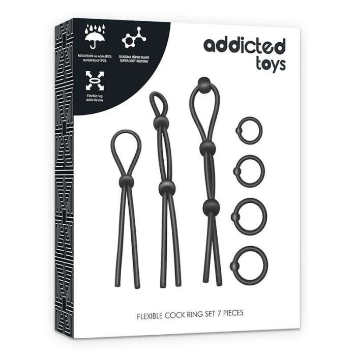 KIT ANÉIS PARA PÉNIS SILICONE ADDICTED TOYS
