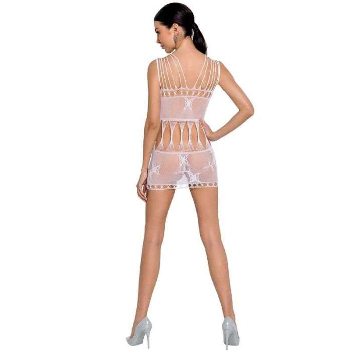 VESTIDO - PASSION WOMAN BS090 BODYSTOCKING - WHITE ONE SIZE