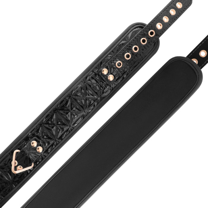 COLAR COM CORRENTE DE METAL - BEGME BLACK EDITION COLAR DE COURO PREMIUM VEGAN