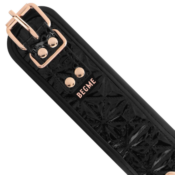 COLAR COM CORRENTE DE METAL - BEGME BLACK EDITION COLAR DE COURO PREMIUM VEGAN