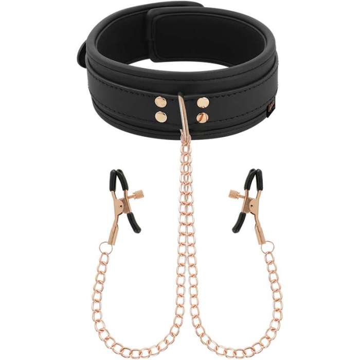 COLAR DE COURO VEGAN COM CLIP DE MAMILO - COQUETTE