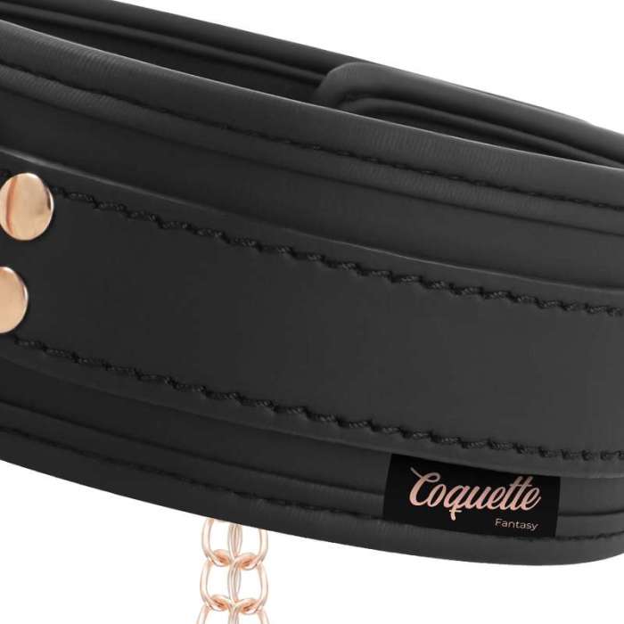 COLAR DE COURO VEGAN COM CLIP DE MAMILO - COQUETTE