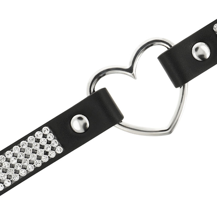 COQUETTE HAND CRAFTED CHOKER VEGAN LEATHER - HEART